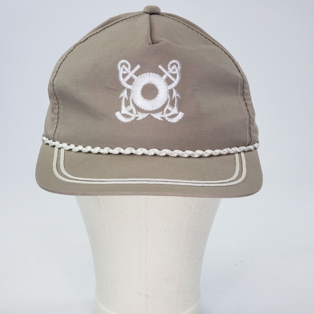 Vintage Tan Nautical Youngan Snapback Trucker Rope Hat Cap Adjustable One Size